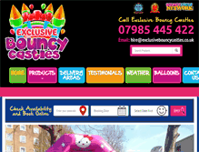 Tablet Screenshot of exclusivebouncycastles.co.uk